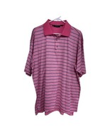Bobby Jones Polo Shirt Men&#39;s XL Pink With Stripes Korea 100% Cotton - €10,22 EUR