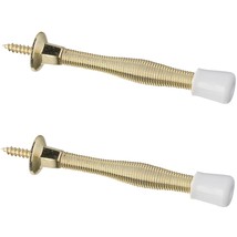 National Hardware N243-774 3&#39;&#39; Brass Finish Spring Doors Stops (2 pk) - £0.97 GBP