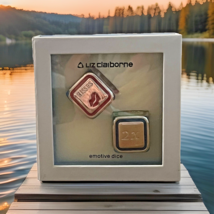 LIZ CLAIBORNE Metal Emotive Dice  Love Very Good Condition In Box - $279.88 MXN