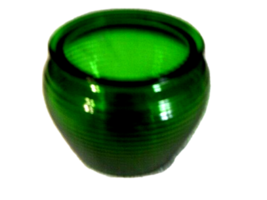 Vntg Green Rib Glass Beehive Vase 1162 National Pottery Co. Cleveland, Ohio USA - £8.76 GBP