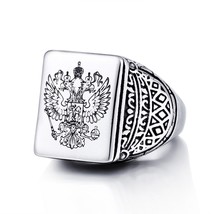 BEIER New Cool Stainless Steel Eagle Man Ring With A Coat Of Arms Of The Russian - £8.54 GBP