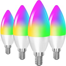 E12 Base B10/B11 Wifi-Bluetooth Candelabra Led Light Bulb Color Changing - £35.83 GBP