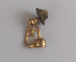 Vintage Small Old Rotary Telephone Gold Tone Lapel Hat Pin - £6.48 GBP