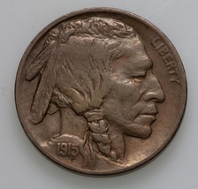 1915-D 5C Buffalo Nickel in Extra Fine XF Condition, Natural Color, Full Horn - £97.30 GBP