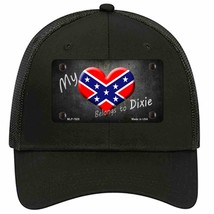 Heart Belongs To Dixie Novelty Black Mesh License Plate Hat - £22.84 GBP