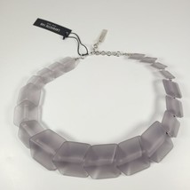 Lafayette 148 Gray Lucite Block Necklace Made in Italy NWT Rare Statement Piece - £63.19 GBP