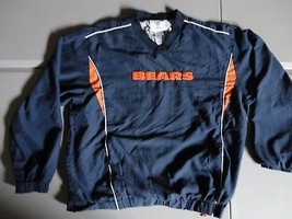 Blue Chicago Bears Polyester SEWN Lined Pullover V NECK Reebok NFL Jacket Mens L - £24.80 GBP
