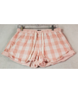 Topshop Pajama Shorts Womens Size 8 Pink Check Cotton Elastic Waist Draw... - $9.49