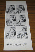 1960 Vintage Ad Bell Telephone System Lady Calls Long Distance - £7.24 GBP