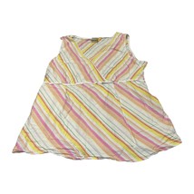 Motherhood Maternity Blouse Top Women XL Multicolor Striped Surplice Neck Belted - £14.63 GBP