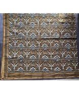 African Print Ankara Fabric Remnant Handmade Black White Gold Batik 41” ... - $42.00