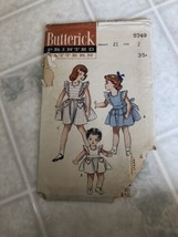 Butterick 5749 Vintage 1950’s Pattern Girls Ruffle-edged Pinafores size 2 Cut - £16.23 GBP