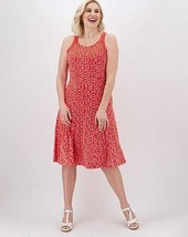 Joe Browns Fließend Rot/Weiß Gepunktetes Kleid UK 18 Plus (exp68) - £24.50 GBP
