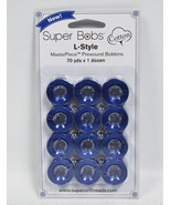 Super Bobs MasterPiece Cotton 70yd Prewound Bobbins 12ct L-Style Starry ... - €14,69 EUR