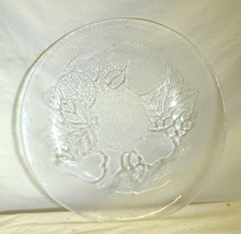 Clear Textured Round Platter Fruit Designs - $21.77