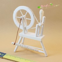 1:12 Scale Dollhouse Miniatures Spindle Spinning Wheel Handloom Machine; H 9cm - £8.54 GBP