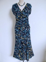 Moulinette Soeurs Anthropologie Botanica Dusk Dress S Ruched Midi Stretch Knit - £28.03 GBP