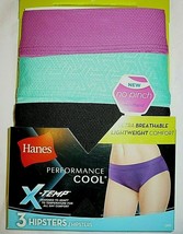 Hanes Women&#39;s X-Temp Performance Cool Hipster Panties 3 Pair Size 5/Small Green - £11.88 GBP