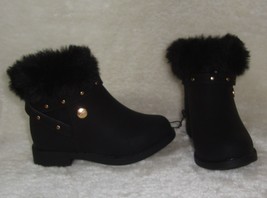 Nicole Miller New York Black Studded Side Zip Ankle Boots TODDLER Size U... - £10.10 GBP