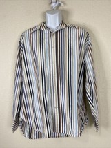Vtg Jazzman Men Size XL Colorful Striped Button Up Shirt Long Sleeve 90&#39;... - £8.93 GBP