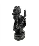 SARASWATI STATUE Hindu 5.5&quot; Hindu Goddess of Knowledge and Arts Dark Res... - $17.05