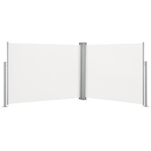 Retractable Side Awning Cream 55.1&quot;x393.7&quot; - $2,737.63 MXN