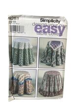 Simplicity 9251 Table Covers Toppers Skirts Runner ONE SIZE Easy DIY - $9.59