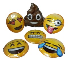 Emoji Plastic Masks 6 Ct  Party Mask Favors - £5.30 GBP