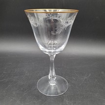 Vintage Mid Century c1960s Fostoria &quot;Golden Lace&quot; Water Wine Goblet Etch... - $9.57 CAD
