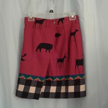 Vintage Wrap Skirt 6 bear moose plaid Real Sport The House Of Breeches - £21.58 GBP