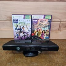 Microsoft Xbox 360 Kinect Sensor Bar Model 1414 with 2 Games Bundle Lot TESTED - £11.19 GBP