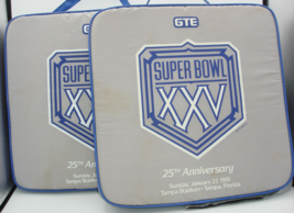 Vintage Super Bowl XXV (1991) 25th Anniversary Tampa GTE Seat Cushions Set of 2 - £20.16 GBP