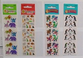 Vintage 1980s Sandylion Kromekote Prismatic Animal 4pc Sheet Sticker Lot - $74.25