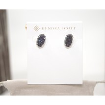 Kendra Scott Ellie Multi Drusy Rhodium Statement Stud Earrings NWT - £50.86 GBP