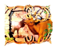 Rivers Edge Deer Elk Photo Frame 2 x 3-inch Tabletop Wall Lodge Cabin 3-... - £13.69 GBP