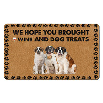 Funny St. Bernard Dogs Doormat Wine And Dog Treats Mat Gift For Dog Mom ... - £31.25 GBP