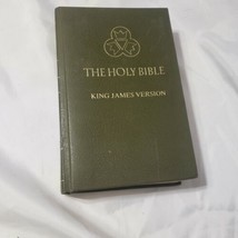 The Holy Bible King James Version Red Letter Ed Royal Press Green 1976 - $11.83