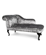 Ashford Handmade Non-Tufted Steel Crushed Velvet Chaise Lounge Bedroom Accent  - $310.00