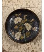 Vintage Enamel on Brass Floral Decorative Bowl - $414.49 MXN