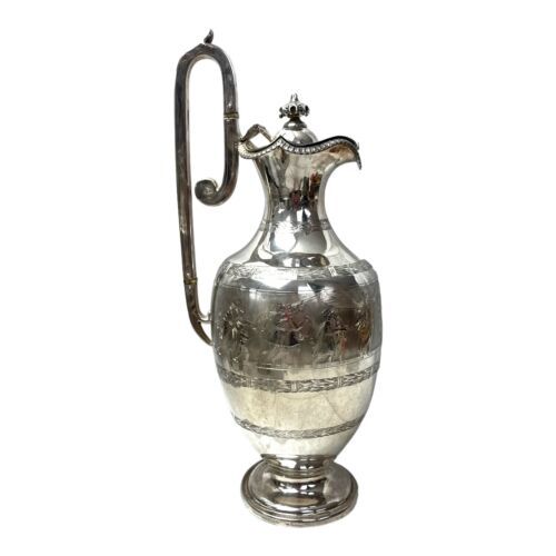 Primary image for 1885 English Sterling Silver Ewer Decanter Classical Engraved Roberts & Belk B9