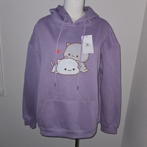 NEW Keevici Purple Hoodie Sweatshirt Mochi Mochi Peach Goma Cat Anime Si... - £23.63 GBP