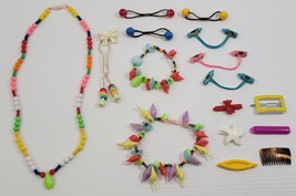 MM) Vintage Random Mixed Lot of 80s 90s Children&#39;s Doll Jewelry Hair Accessories - £8.11 GBP