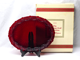 Vintage AVON 13.5&quot; Oval Platter 1876 CAPE COD Ruby Red Collection - NEW ... - $670.66 MXN