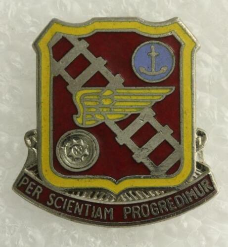 Vintage US Military DUI Pin Transportation School PER SCIENTIAM PROGREDIMUR - $7.64