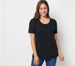 Isaac Mizrahi Live! Essentials Scoop Neck Tunic (Pitch Black, XXS) A498829 - $14.73