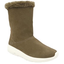 Skechers Women Shearling Bootie On the Go City 2 Stunning Size US 6M Olive Suede - £27.33 GBP