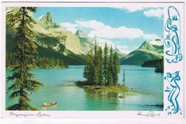 Postcard Maligne Lake The Narrows Jasper National Park Canadian Rockies - $1.97