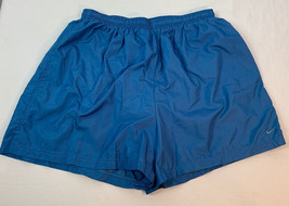 Vintage Nike Shorts Lined Drawstring Running Womens XL 16-18 Swoosh Blue 90s - £23.13 GBP