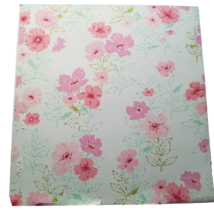 Vintage Wallpaper Sample Sheet Pink Flower Design Pattern Craft Supply Dollhouse - £8.01 GBP