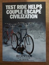 Schwinn 1987 Vintage Print Ad Girls And Boys Bicycles And A Rabbit - $8.90